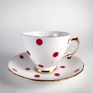 Vintage Red Polka Dot Royal Vale Teacup